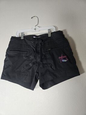 Guy Harvey Black Athletic Shorts with Pink & Blue Logo